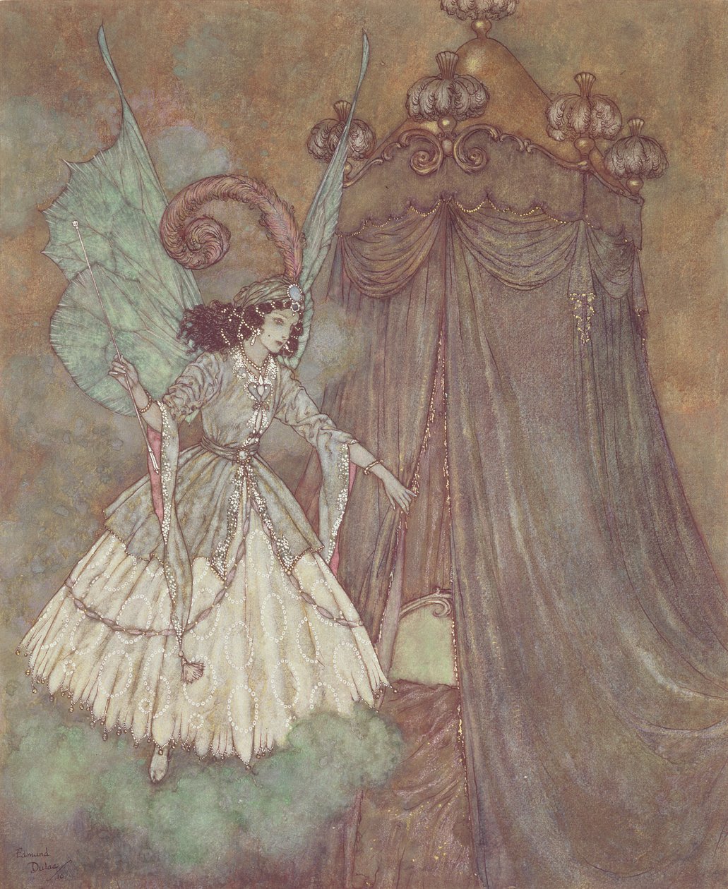 "Se encontró cara a cara con una dama señorial y hermosa", ilustración de 