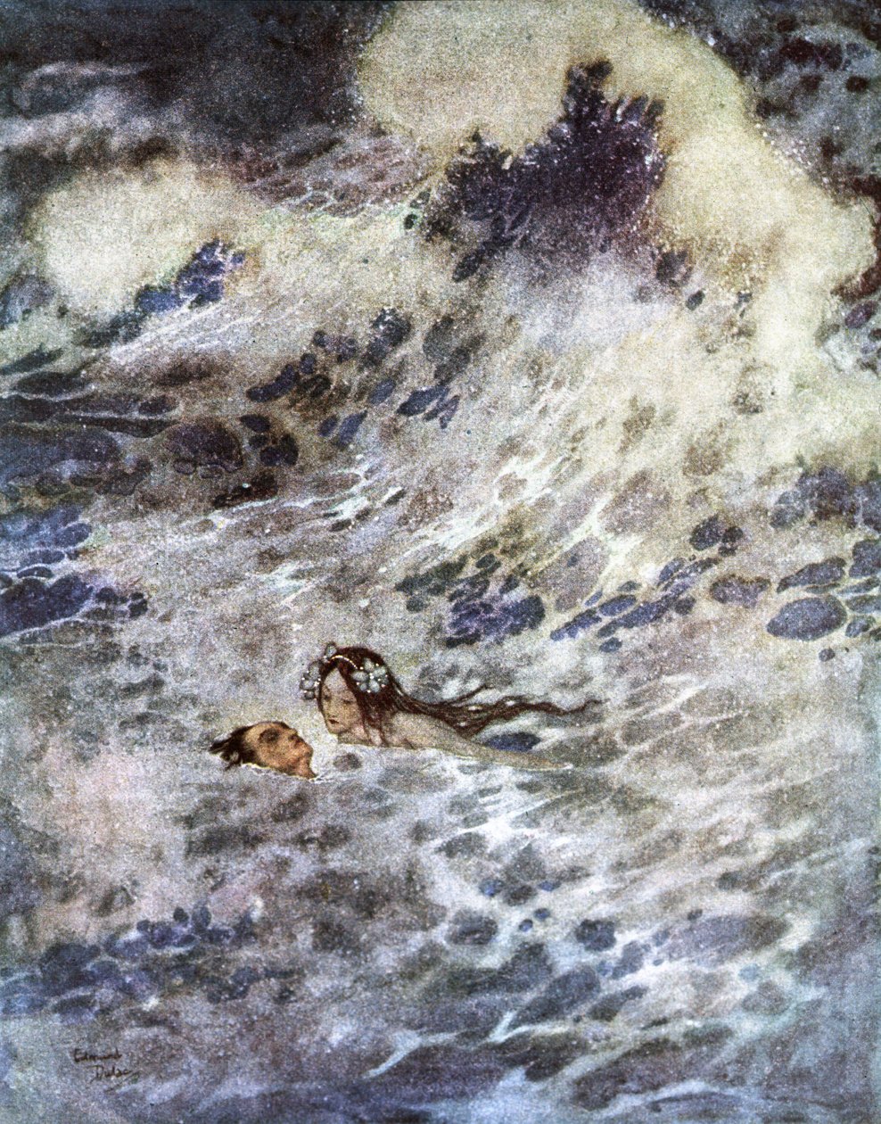 La Sirenita (litografía) de Edmund Dulac