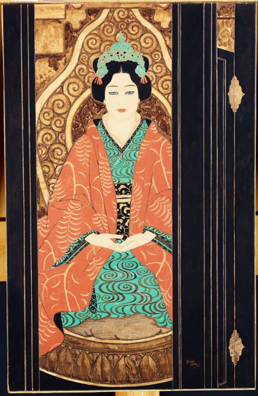 El sauce (gouache con tiza de color y pluma y tinta negra sobre lápiz) de Edmund Dulac