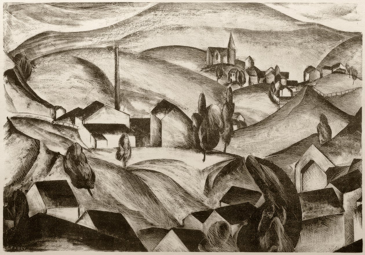 Paisaje con casas de Edmund Fabry