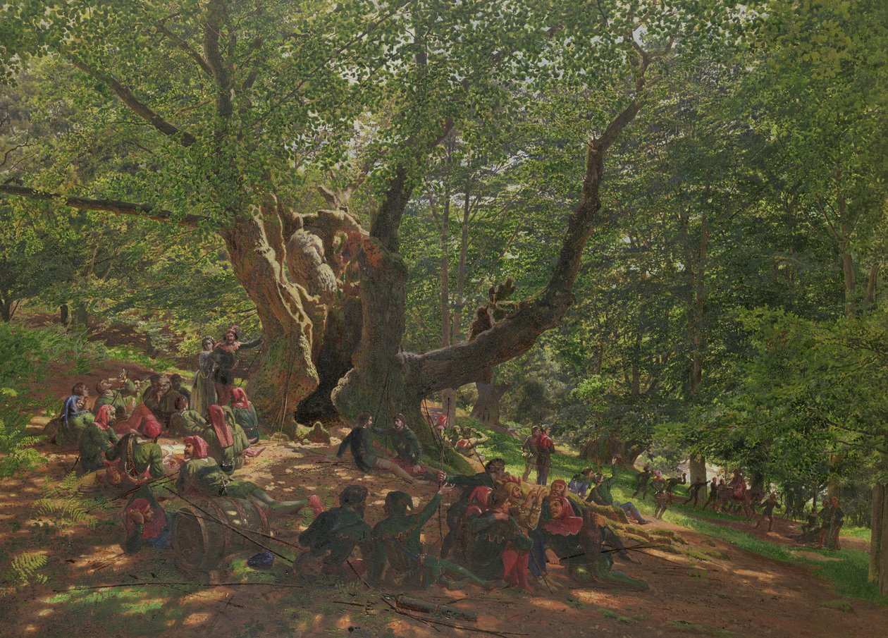 Robin Hood y sus alegres compañeros en el bosque de Sherwood, 1859 de Edmund George Warren