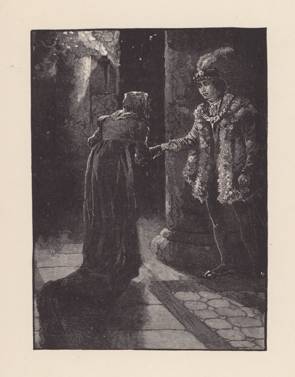 Ilustración para La víspera de Santa Inés de John Keats (litografía) de Edmund Henry Garrett