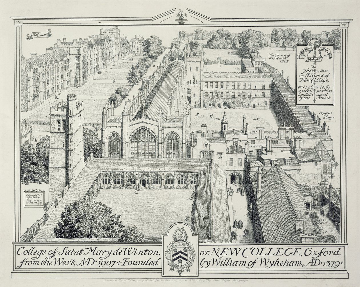 El Colegio de Santa María de Winton o New College, 1928 de Edmund Hort New