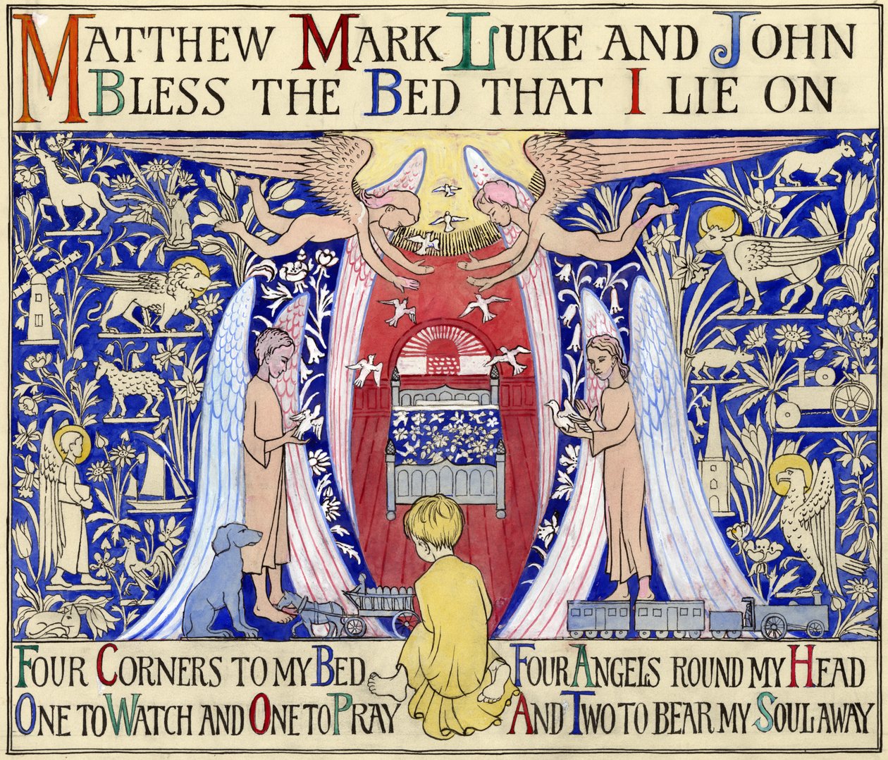 Matthew, Mark, Luke & John, c.1935 (gouache sobre papel) de Edmund Hunter