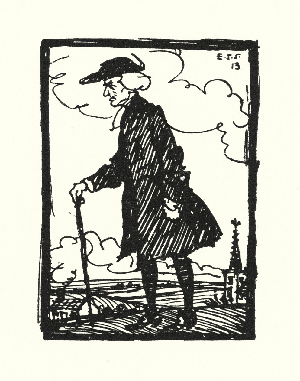 Ilustración para El vicario de Wakefield de Oliver Goldsmith de Edmund Joseph Sullivan