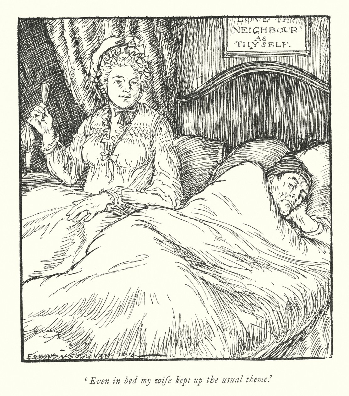 Ilustración para El vicario de Wakefield de Oliver Goldsmith de Edmund Joseph Sullivan