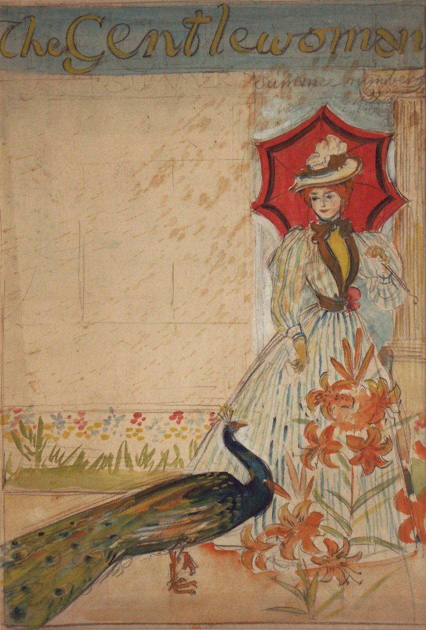 La dama, (recto); Apoya las industrias del hogar (verso), circa 1905 de Edmund Joseph Sullivan