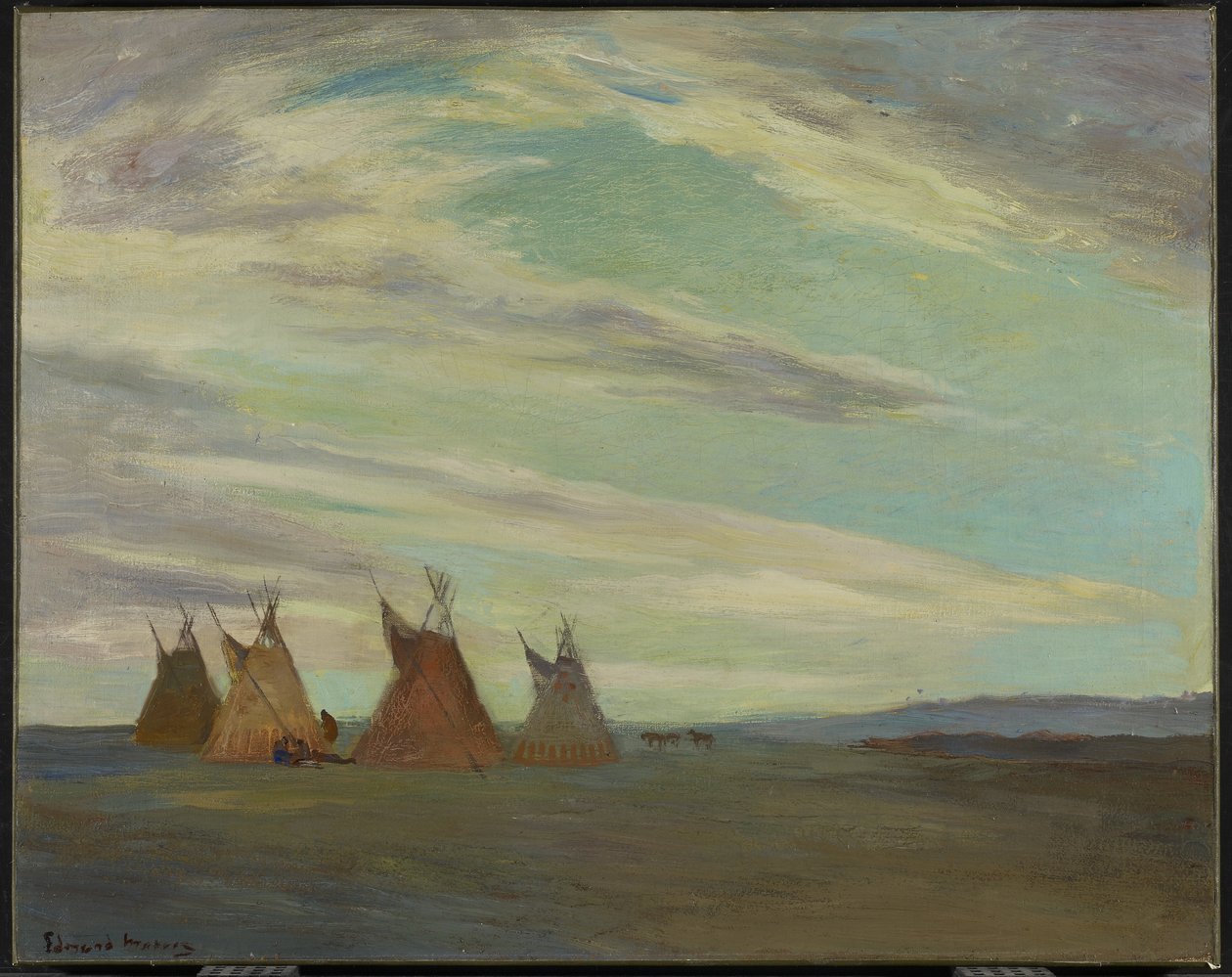 Campamento Indio en la Pradera de Edmund Montague Morris