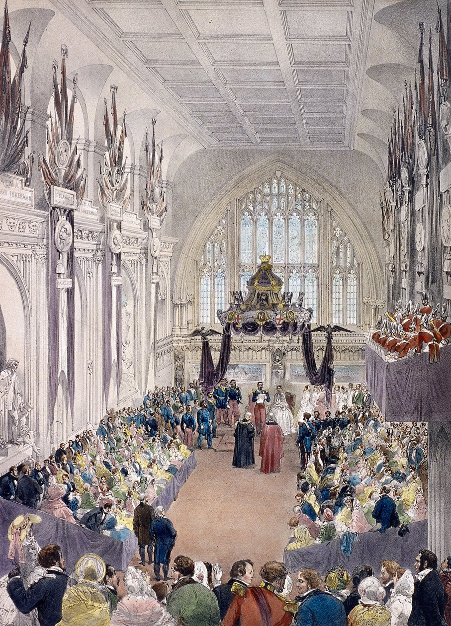 Napoleón III y la emperatriz Eugenia en Guildhall, Londres, 1855 de Edmund Morin