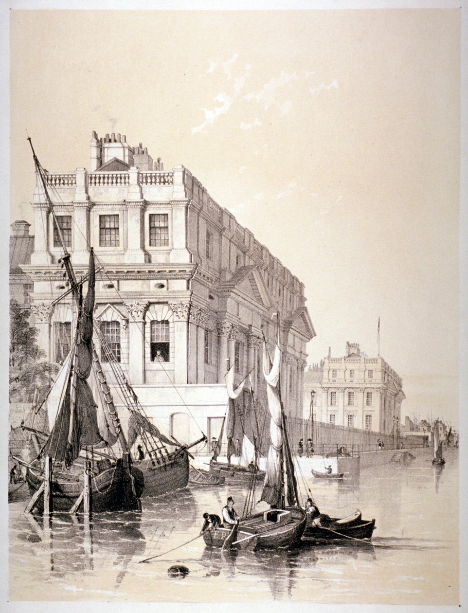 El Hospital Naval Real, Greenwich, Londres, 1838 de Edmund Patten