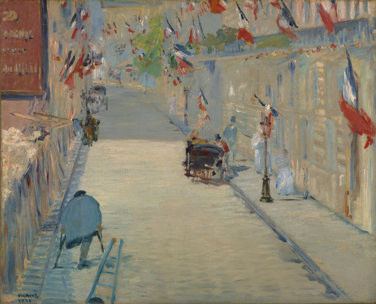 La Rue Monsier con banderas, 1878 de Édouard Manet