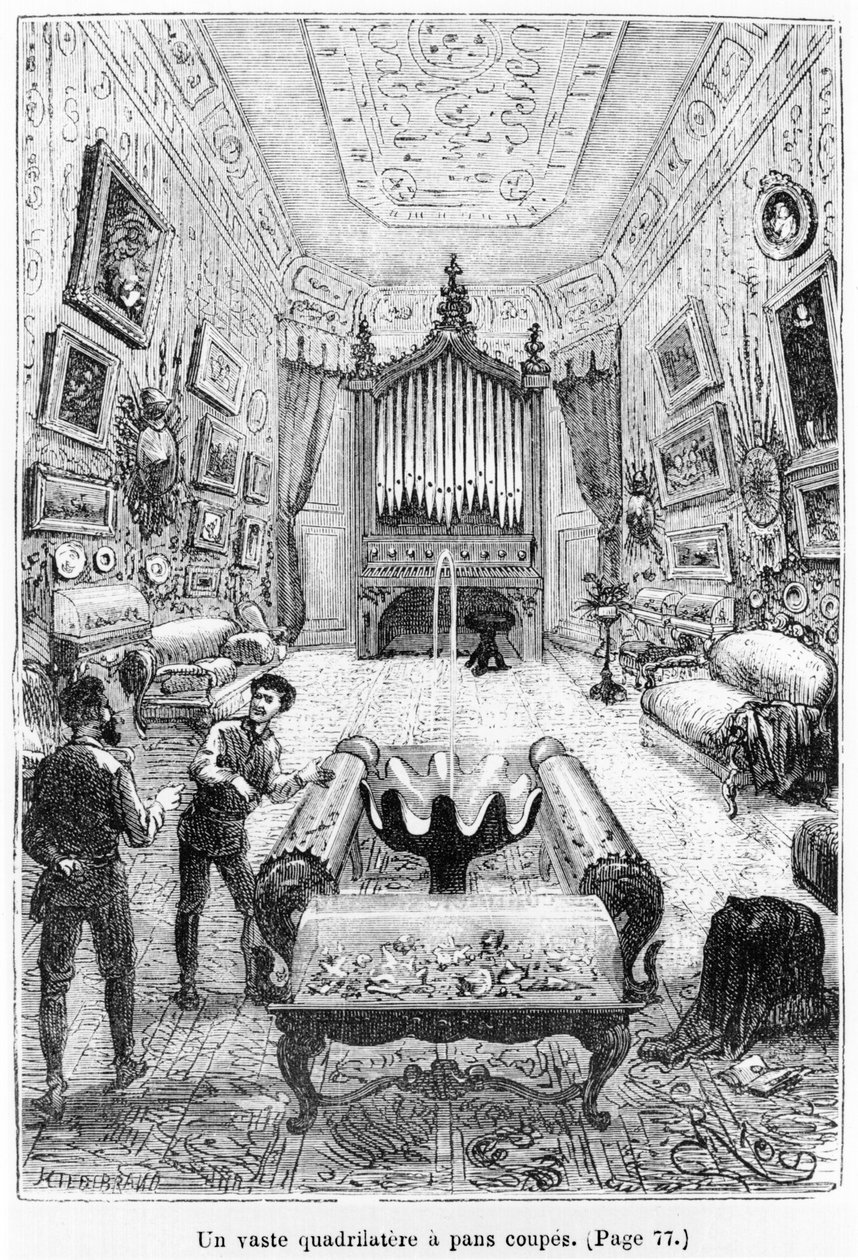 Interior del Nautilus, ilustración de 