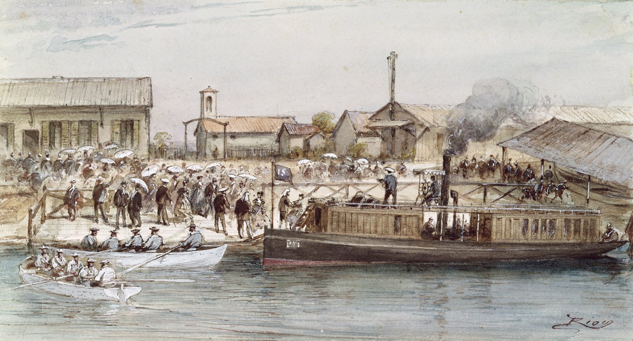 La inauguración del Canal de Suez por la emperatriz Eugenia (1826-1920) 17 de noviembre de 1869 de Edouard Riou