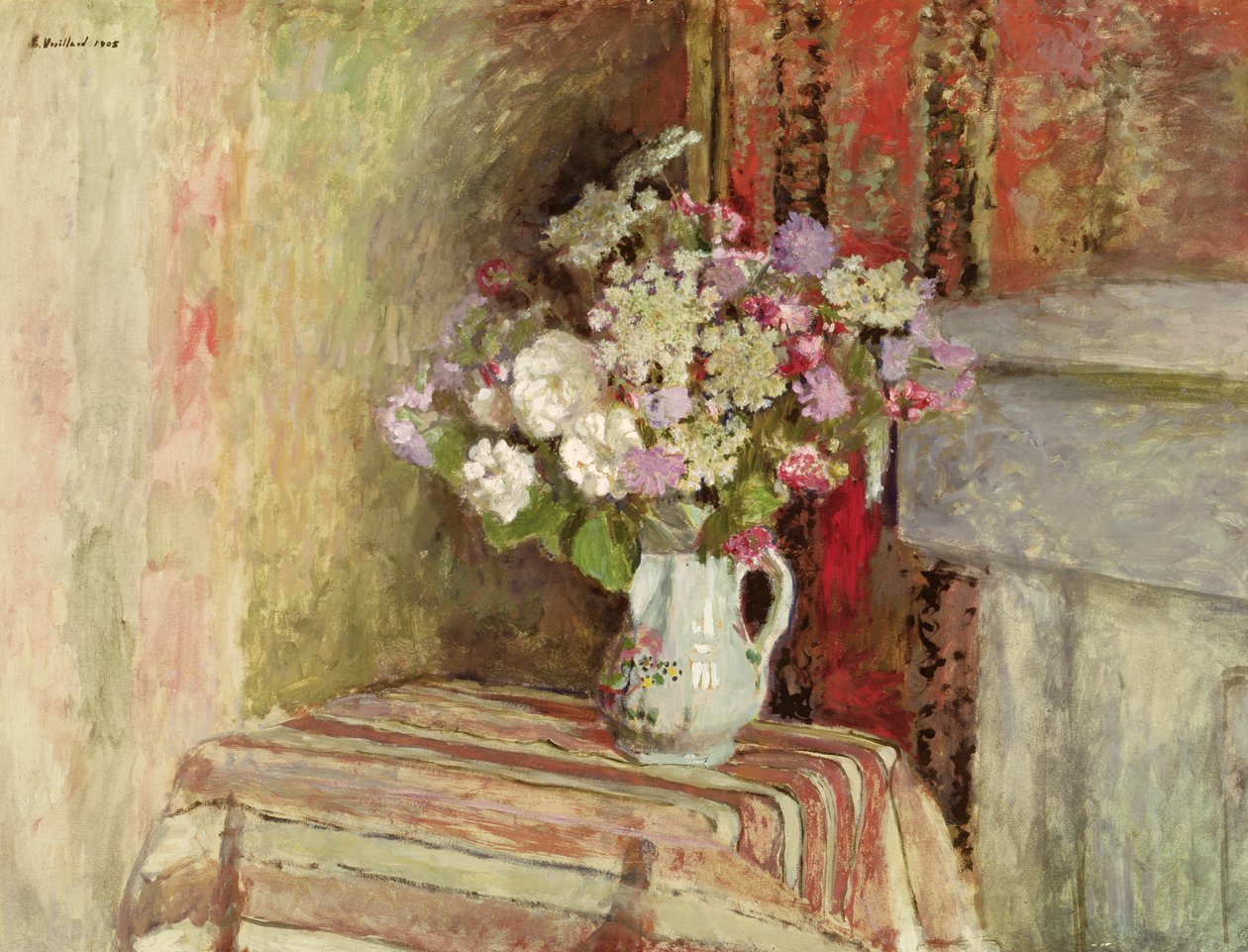 Flores en un jarrón de Edouard Vuillard