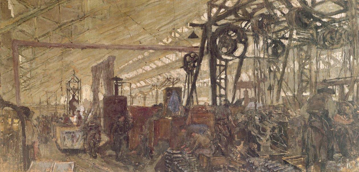 Interior de una fábrica de municiones, 1916-17 de Edouard Vuillard