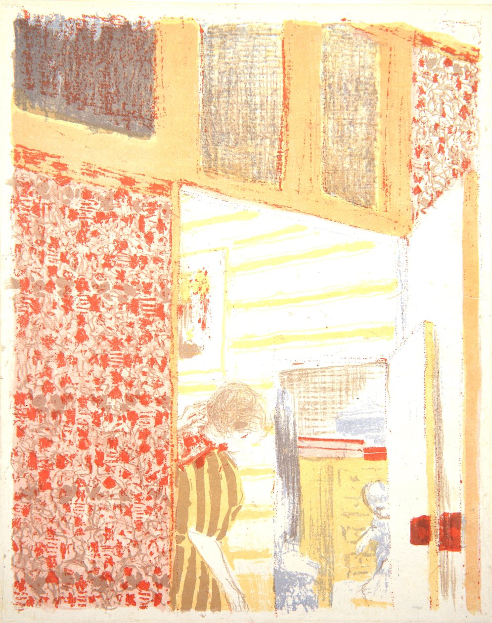 Interior con papel tapiz rosa III, 1899 de Edouard Vuillard