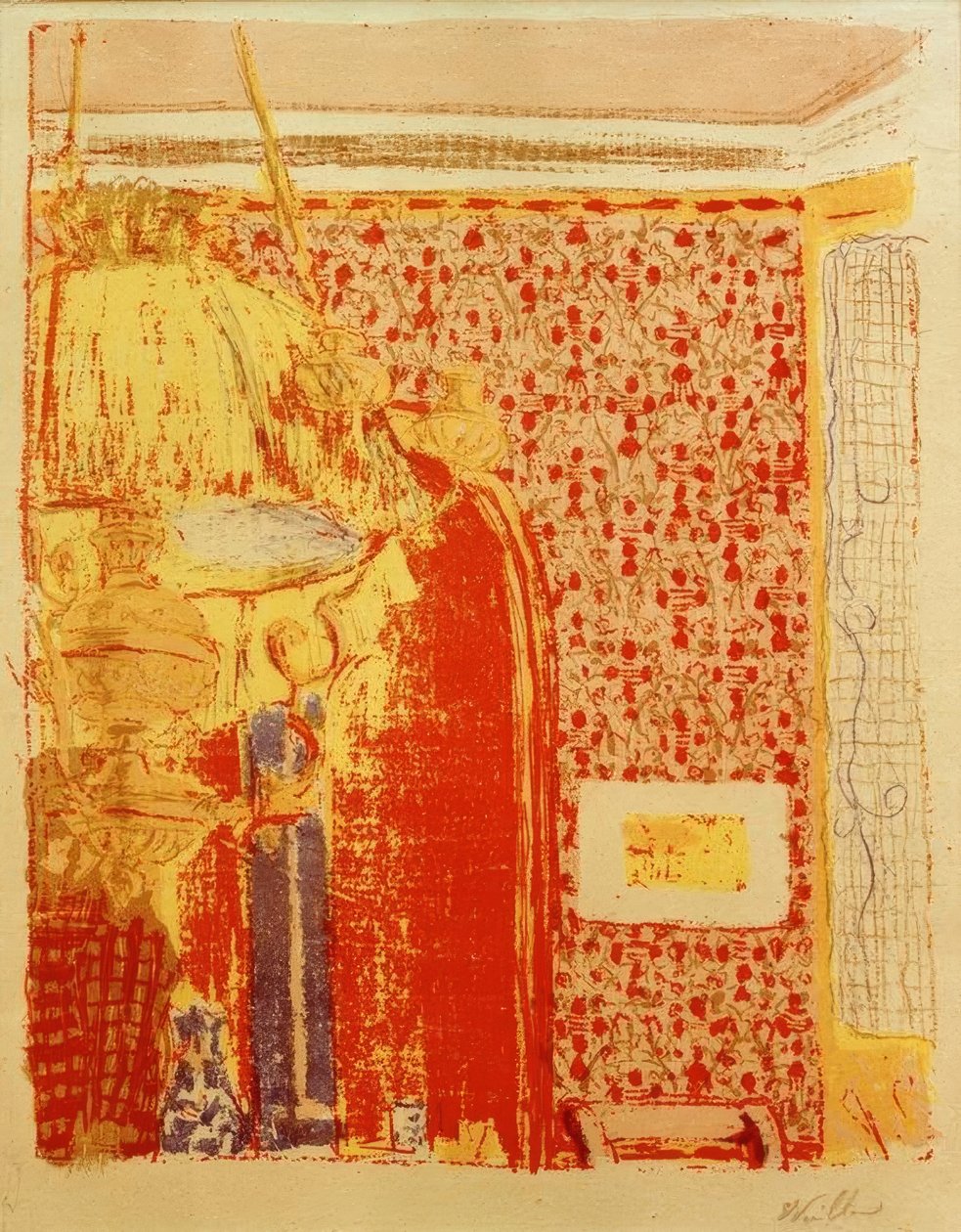 Interior con tapices rosas II de Edouard Vuillard