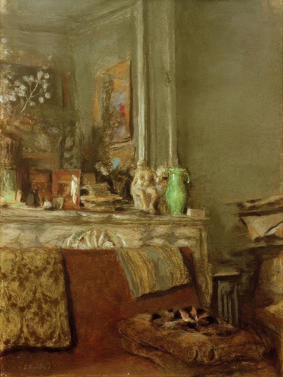 La chimenea en casa de Vuillard, plaza Vintimille de Edouard Vuillard