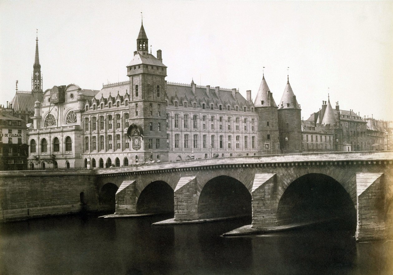 La "Conciergerie" y el "pont au Change", hacia 1854 (foto) de Edouard Denis Baldus