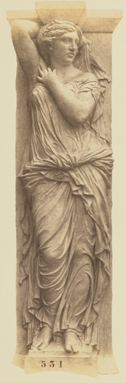 [Cariátide de Jules Cavelier, Decoración del Louvre, París]. de Édouard Baldus