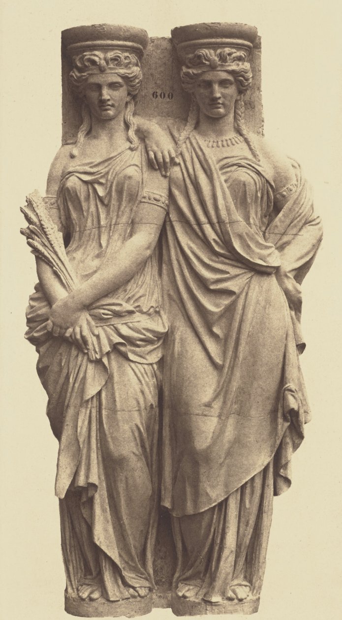 [Cariátides de Astyanax Bosio, decoración del Louvre, París]. de Édouard Baldus