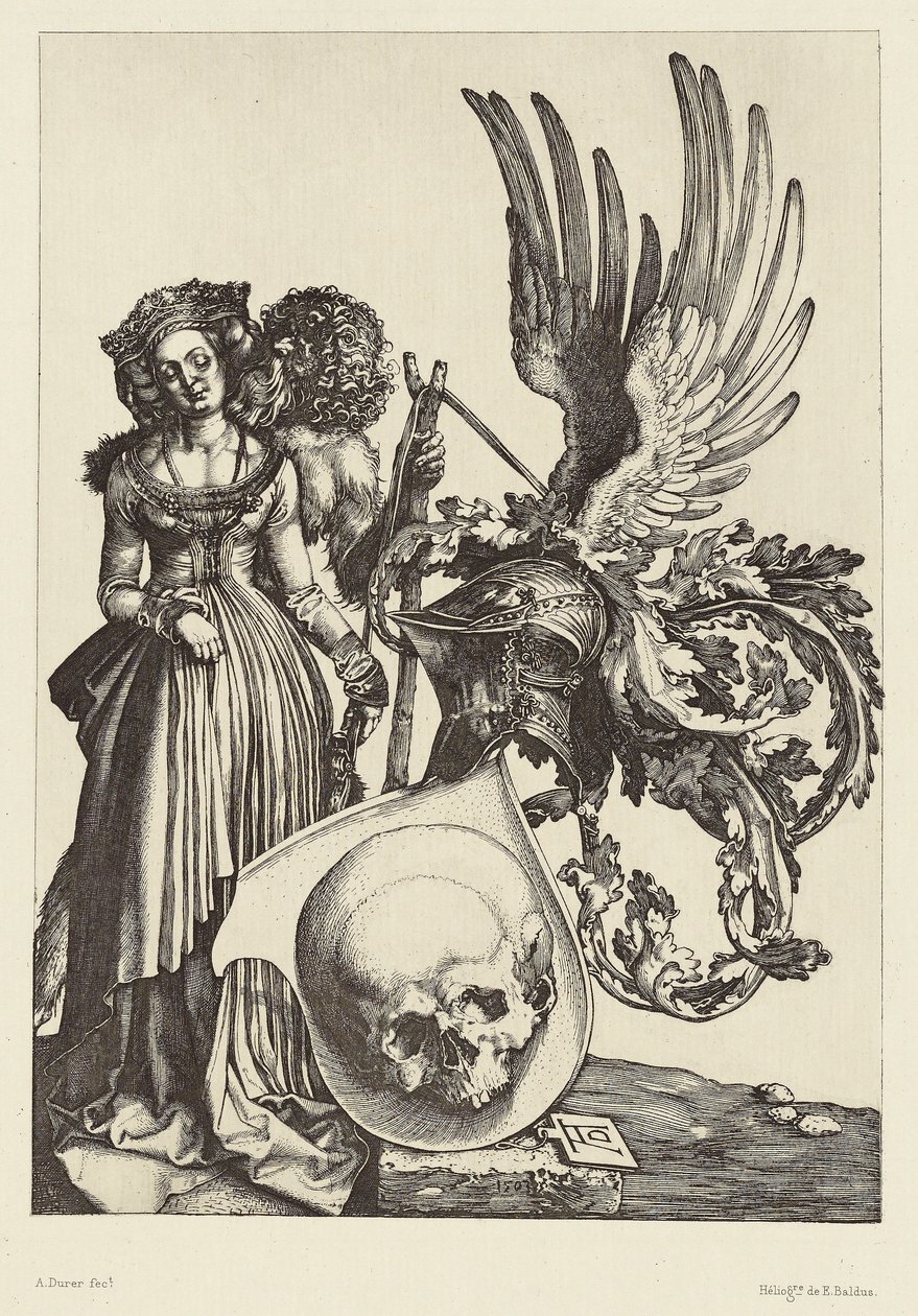 [Escudo de armas con una calavera de Alberto Durero]. de Édouard Baldus