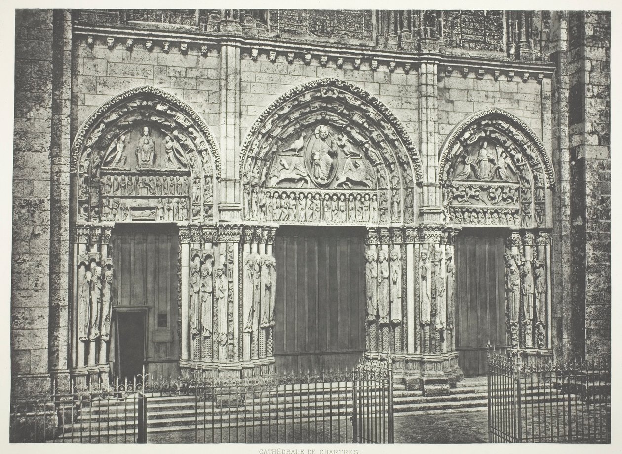 Portal principal de la catedral de Chartres de Édouard Baldus