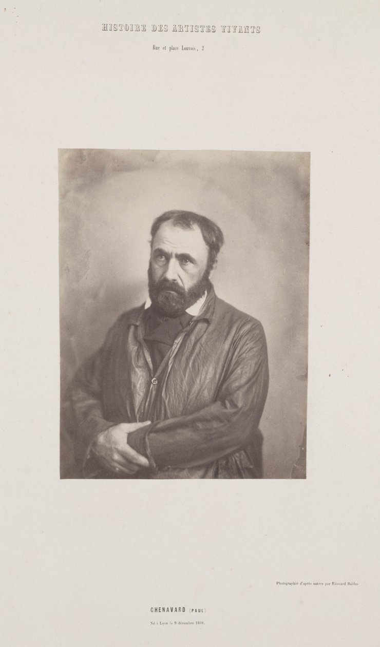 Retrato de Paul Chenavard, de la serie "Histoire des Artistes Vivants" (Historia de los artistas vivos) de Édouard Baldus