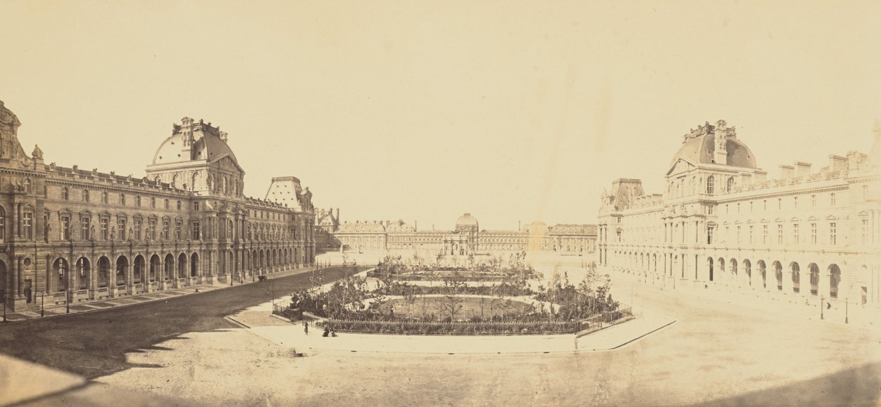 [La Cour Napoléon mirando hacia las Tullerías, Louvre, París] de Édouard Baldus