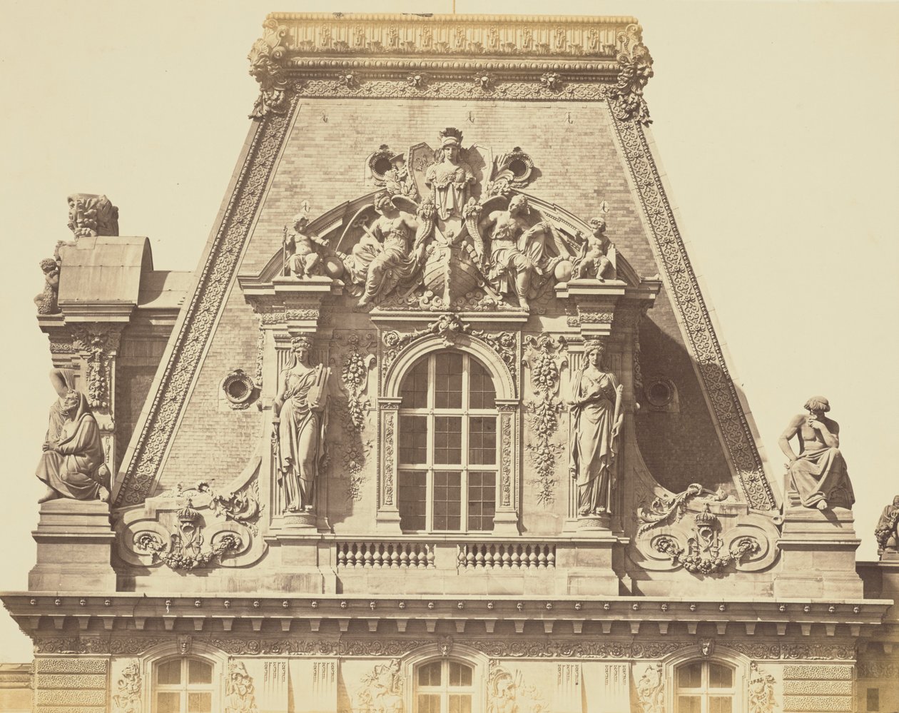 [El tejado del Pabellón Turgot, Louvre, París] de Édouard Baldus
