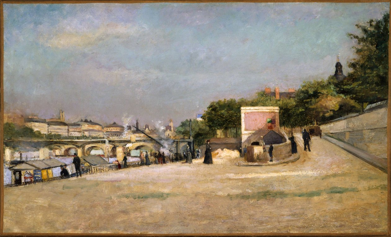 El Pont des Arts y el Pont-Neuf, vistos desde la orilla del Pont des Saints-Pères, hacia 1880 (óleo sobre lienzo) de Edouard Cremieux