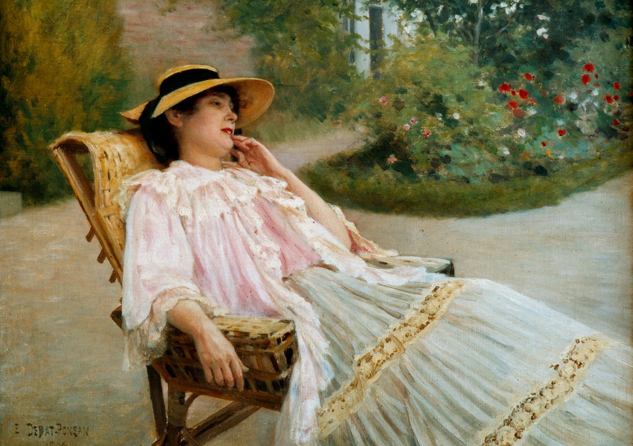 La siesta Madame Edouard Debat Ponson en la terraza de Edouard Debat Ponsan