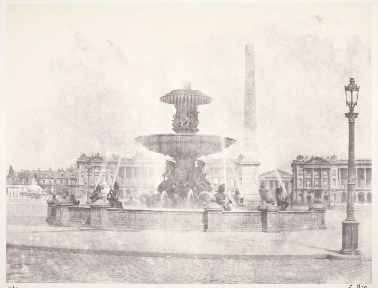 Fuente, Plaza de la Concordia, París de Edouard Denis Baldus