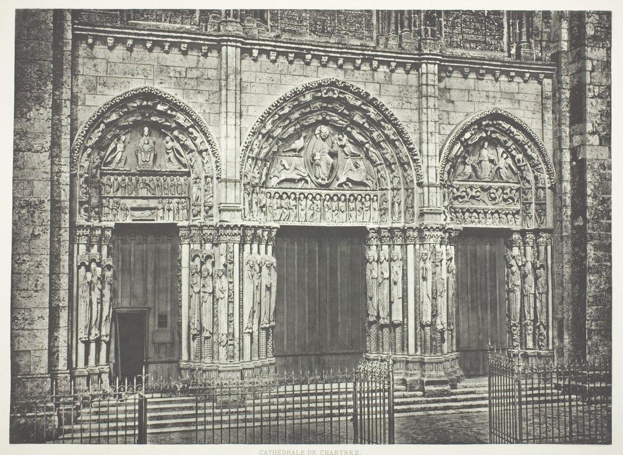 Portal principal de la catedral de Chartres de Edouard Denis Baldus