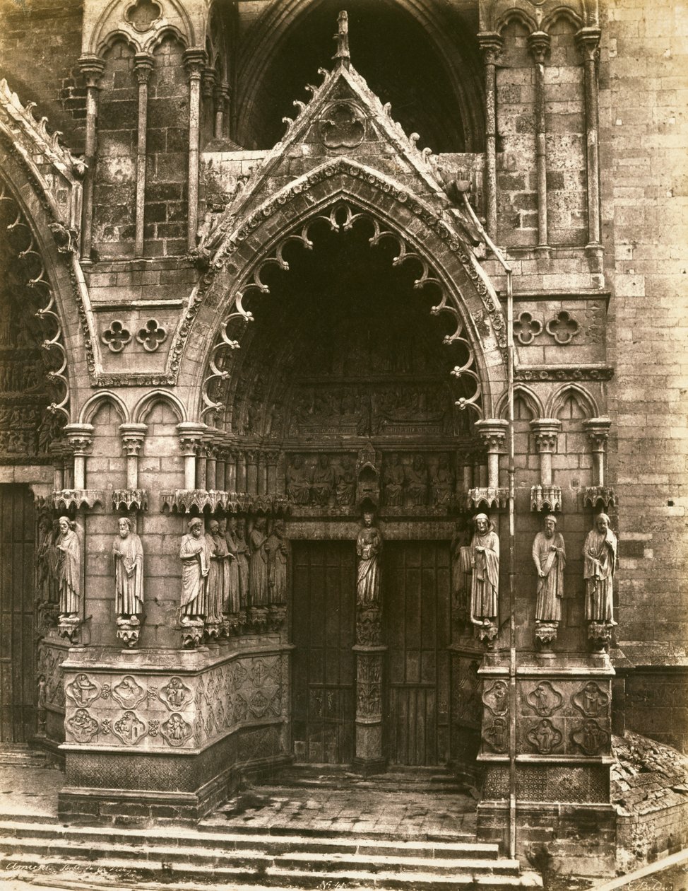 Porte de la Vierge, Catedral de Amiens, c.1856 de Edouard Denis Baldus