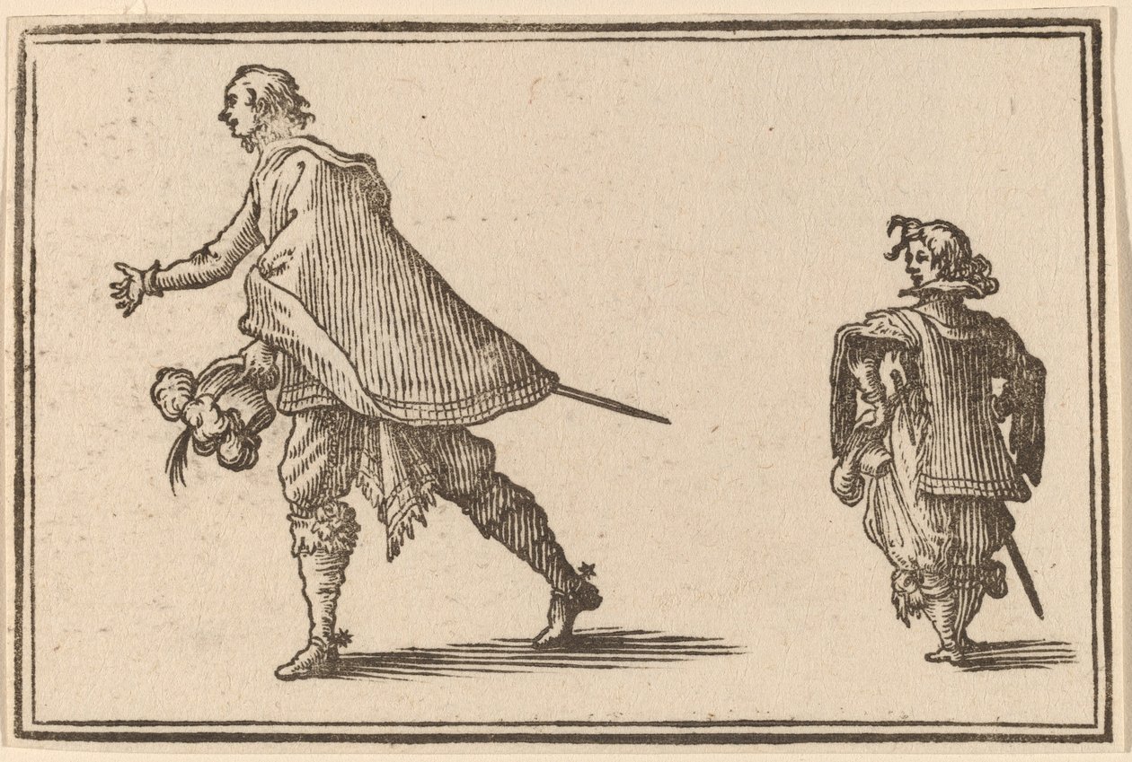 Caballero y su paje de Edouard Eckman after Jacques Callot