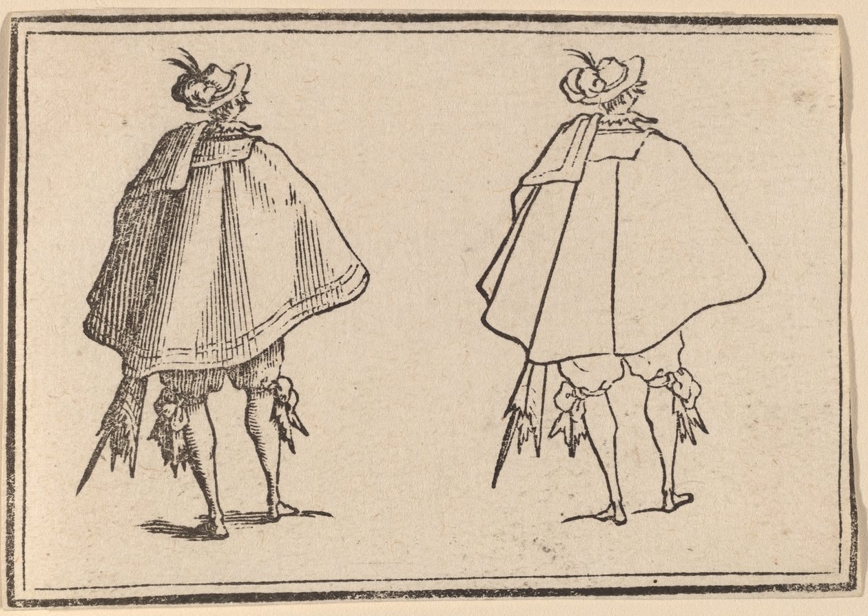 Caballero con gran manto, visto desde atrás de Edouard Eckman after Jacques Callot
