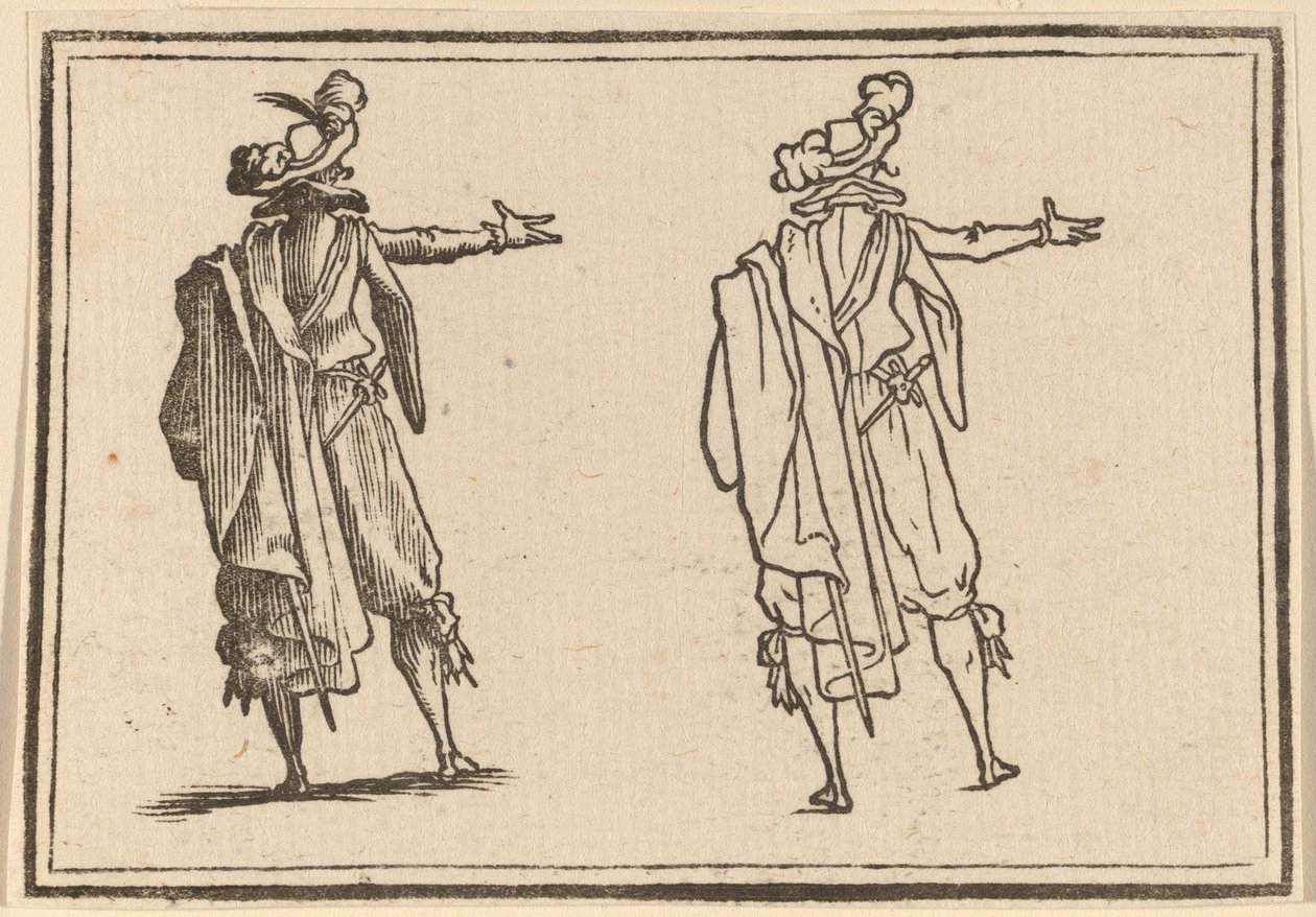 Hombre Visto desde Atrás con el Brazo Derecho Extendido de Edouard Eckman after Jacques Callot