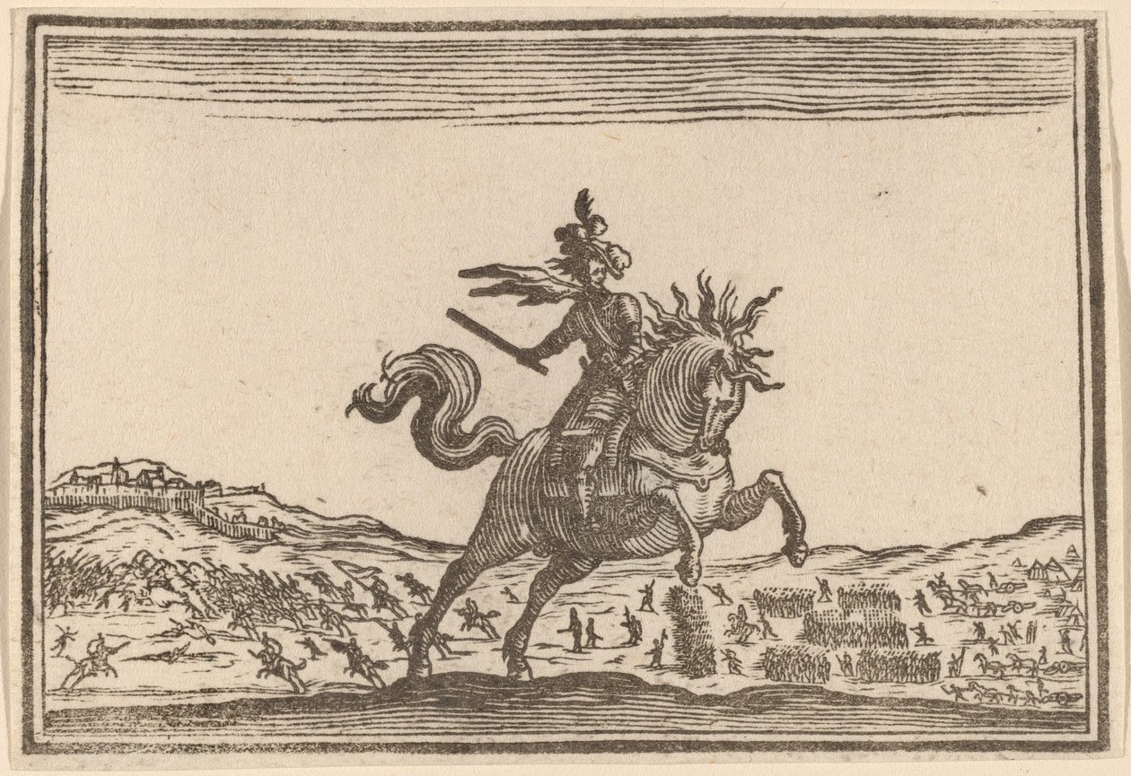 Comandante militar a caballo de Edouard Eckman after Jacques Callot