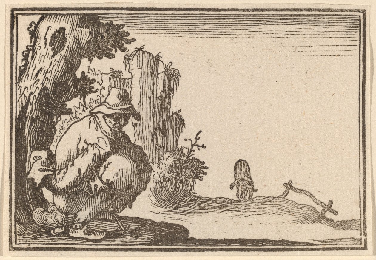 Campesino defecando de Edouard Eckman after Jacques Callot