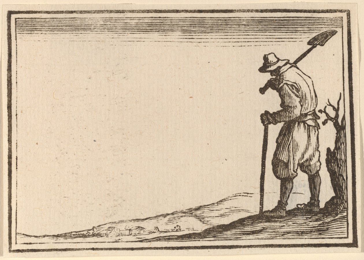 Campesino con pala en el hombro de Edouard Eckman after Jacques Callot