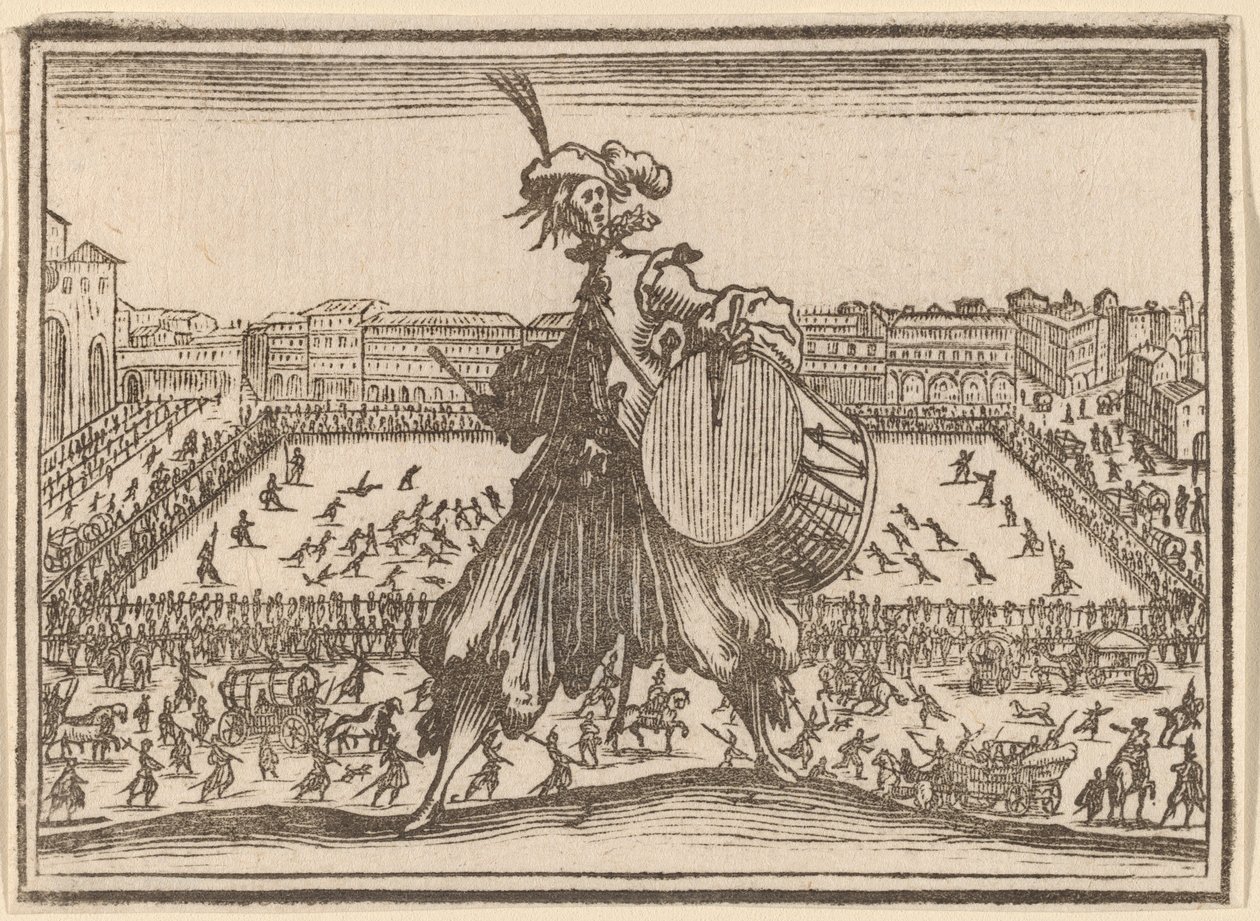 Piazza Santa Croce, Florencia de Edouard Eckman after Jacques Callot