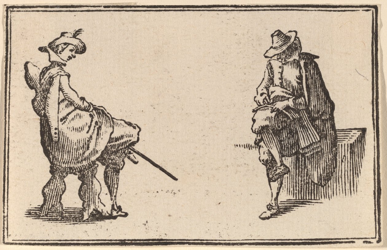 Dos figuras sentadas de Edouard Eckman after Jacques Callot