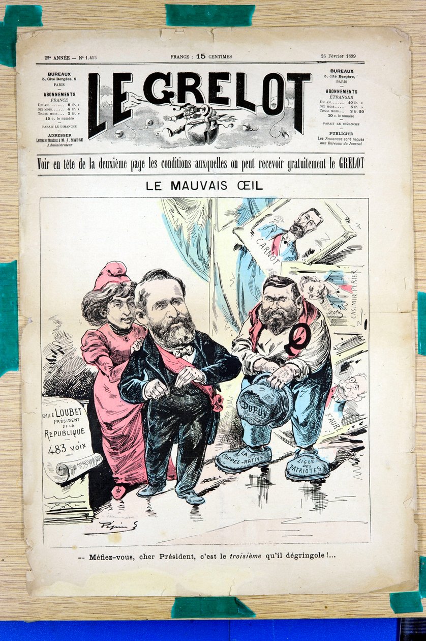 Portada de "Le Grelot", Satírico en Colores de Edouard Guillaumin Pepin