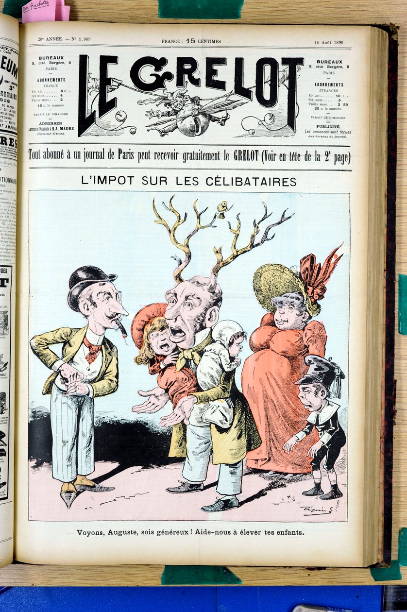 Portada de "El Grelot", número 1009, Satírico en Colores de Edouard Guillaumin Pepin