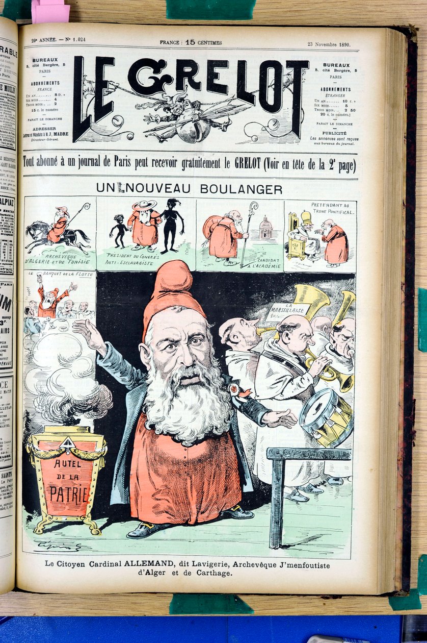 Portada de "Le Grelot", número 1024, Satírico en Colores de Edouard Guillaumin Pepin