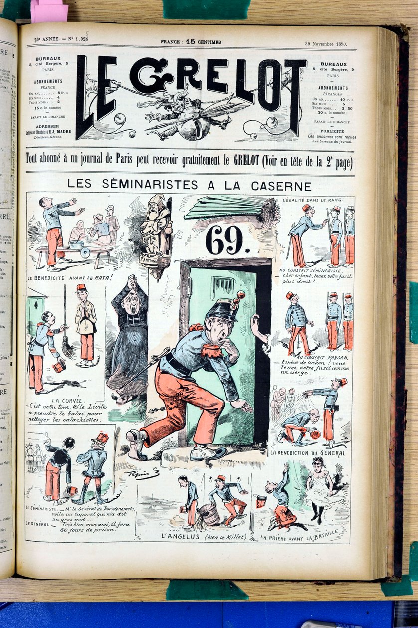 Portada de "El Grelot", número 1025, Satírico en Colores de Edouard Guillaumin Pepin