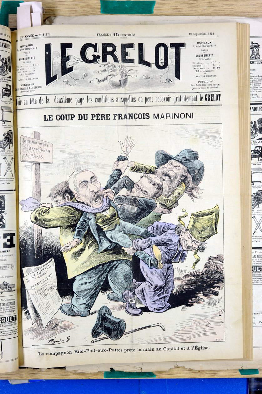 Portada de Le Grelot, número 1170, Satírico en Colores de Edouard Guillaumin Pepin