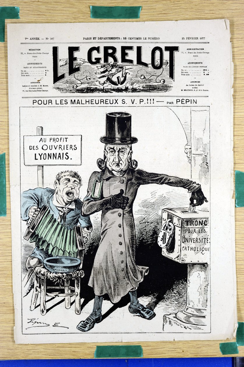 Portada de "Le Grelot", número 307, Satírico en Colores de Edouard Guillaumin Pepin