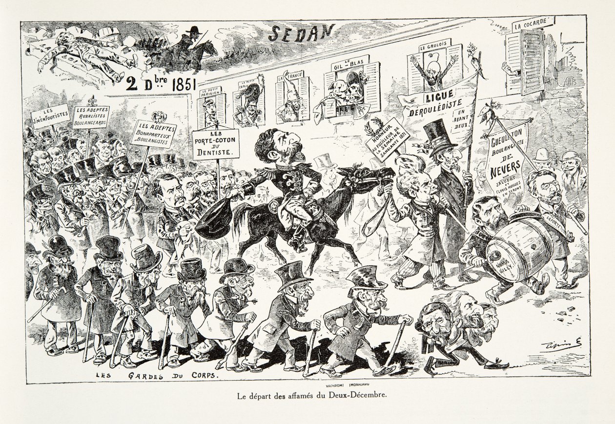 La partida de los hambrientos del Dos de Diciembre, de Historia de la Tercera República, Vol. I, Historia Política, pub.1933 de Edouard Guillaumin Pepin